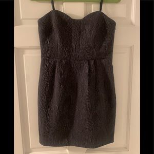 BCBGeneration charcoal textured strapless mini dress